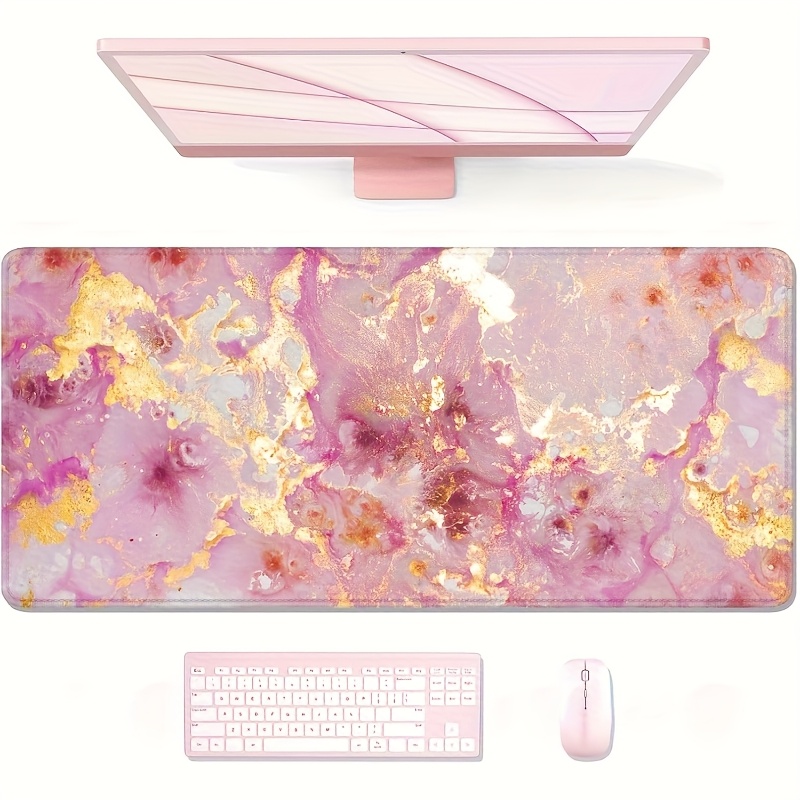 Large Pink Marble Desk Mat Rub - đánh giá và giá Pc Gaming Pink