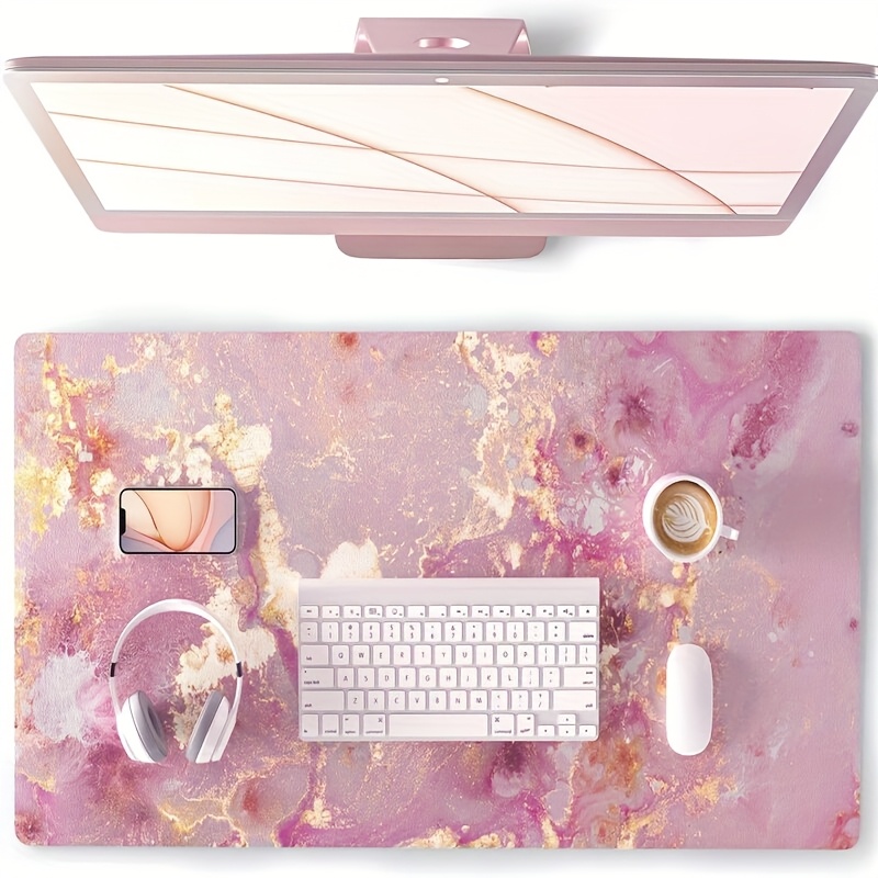 Large Pink Marble Desk Mat Rub - đánh giá và giá Pc Gaming Pink