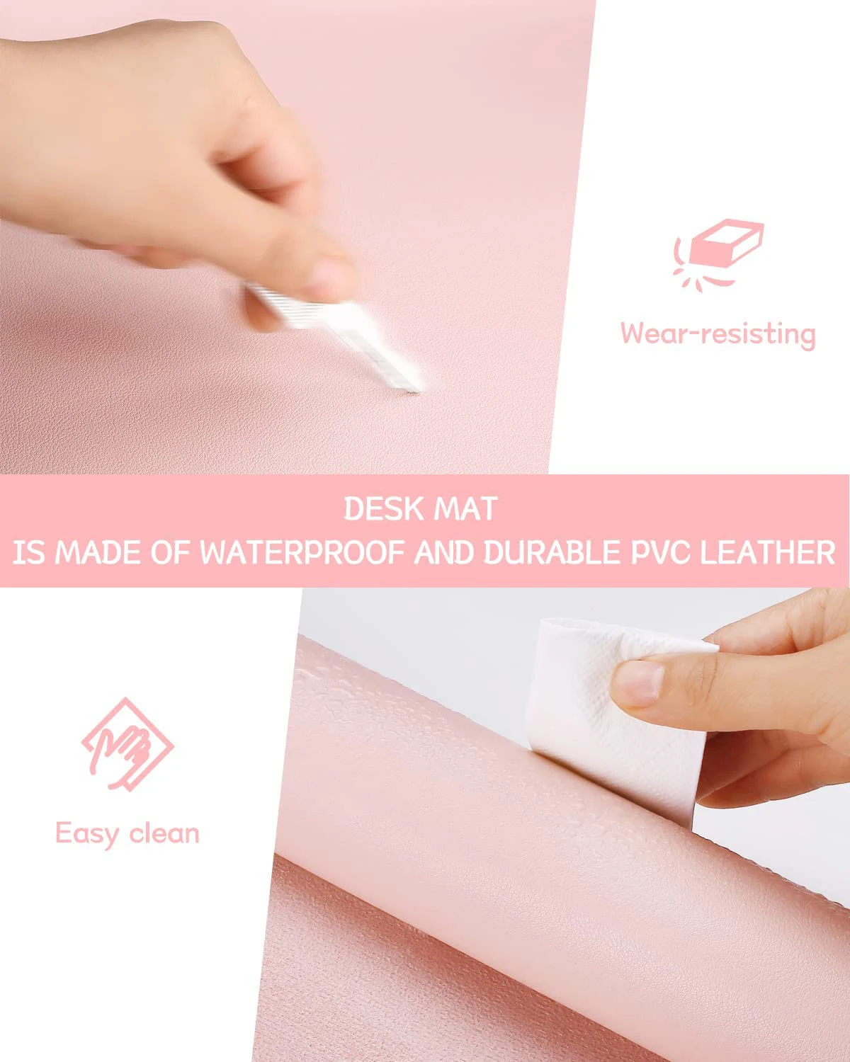 Desk Mat Waterproof PVC Mouse  - đánh giá và giá Pc Gaming Pink